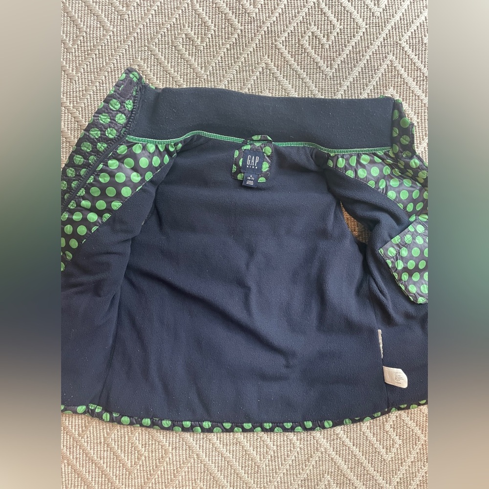 GAP Kids Navy and Green Polka Dot Girls Vest - Picture 4 of 4